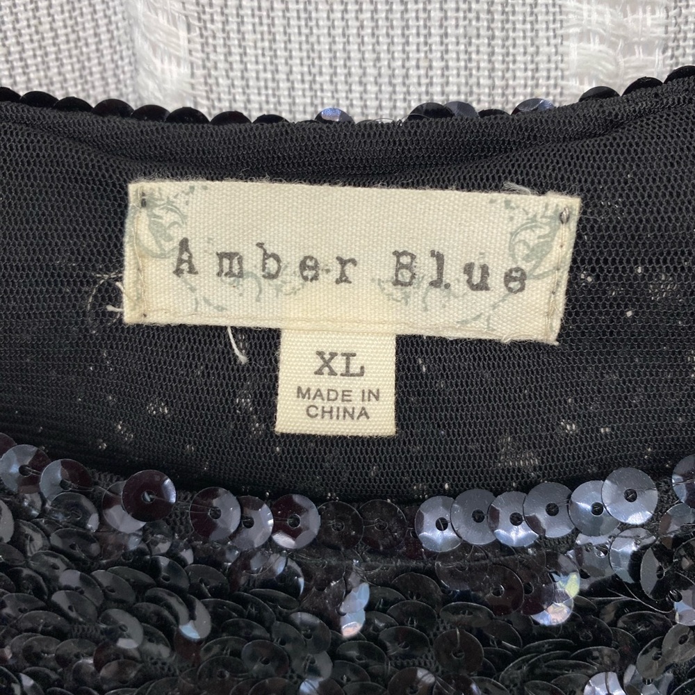 Amber Blue Black‎ Sequin Dress Size XL - Picture 3 of 9